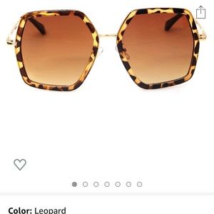 Oversized leopard square sunglasses